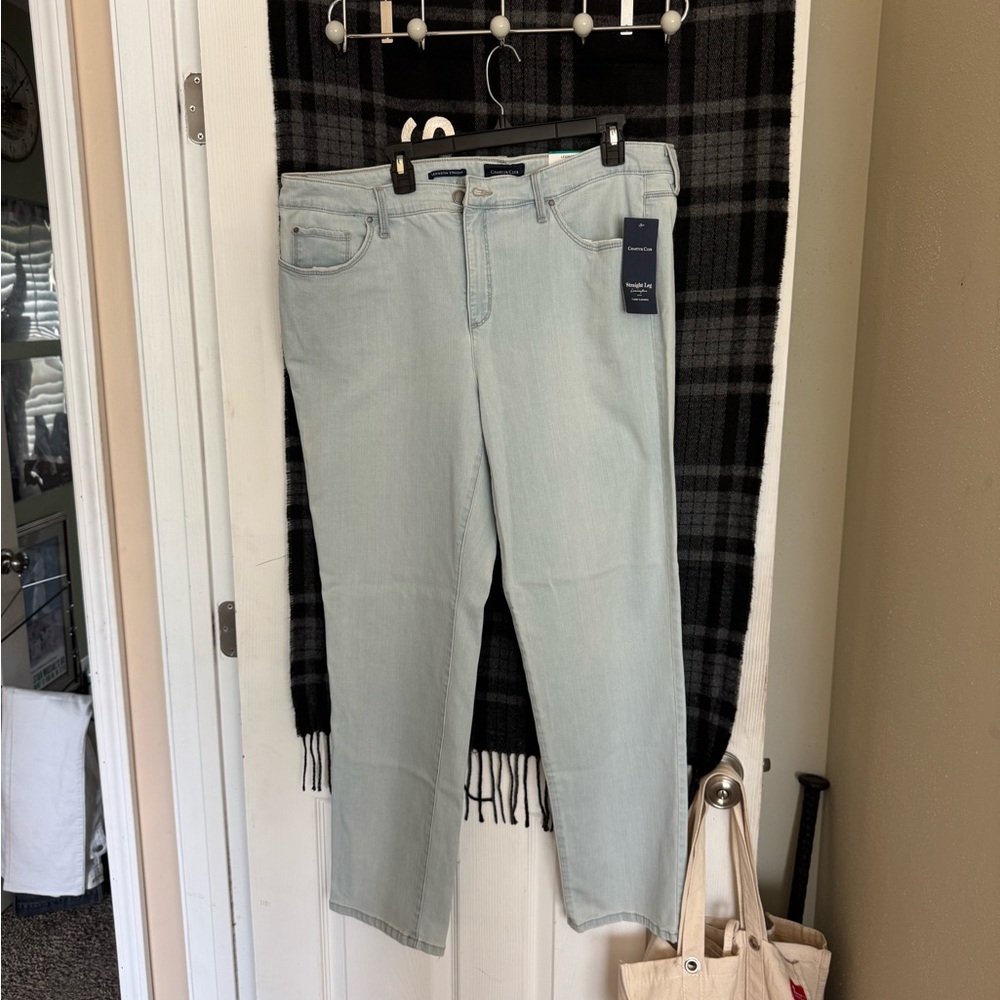 🆕 👖 Charter Club Blue Straight Leg Jeans Modern Fit - tummy sliming